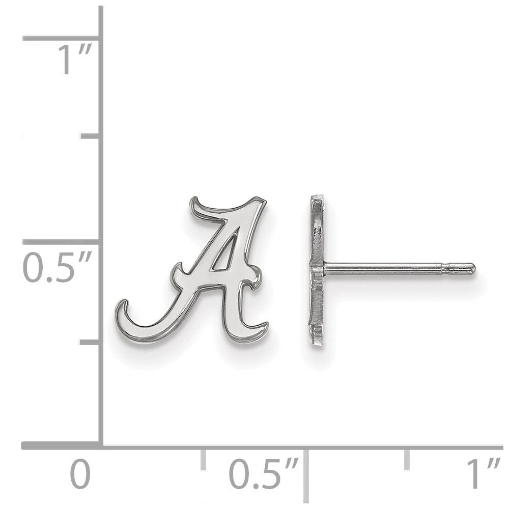 10k White Gold University of Alabama XS (Tiny) A Post Earrings
