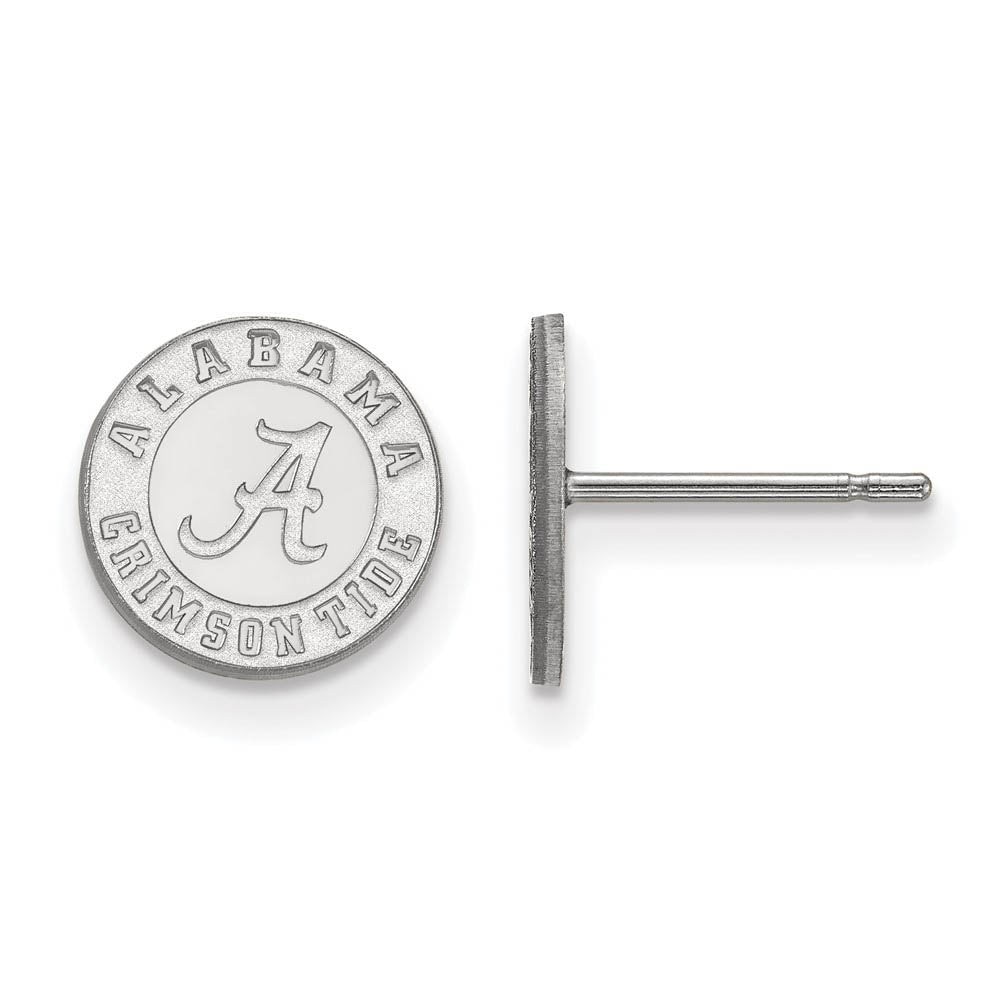 10k White Gold University of Alabama XS (Tiny) Disc Post Earrings