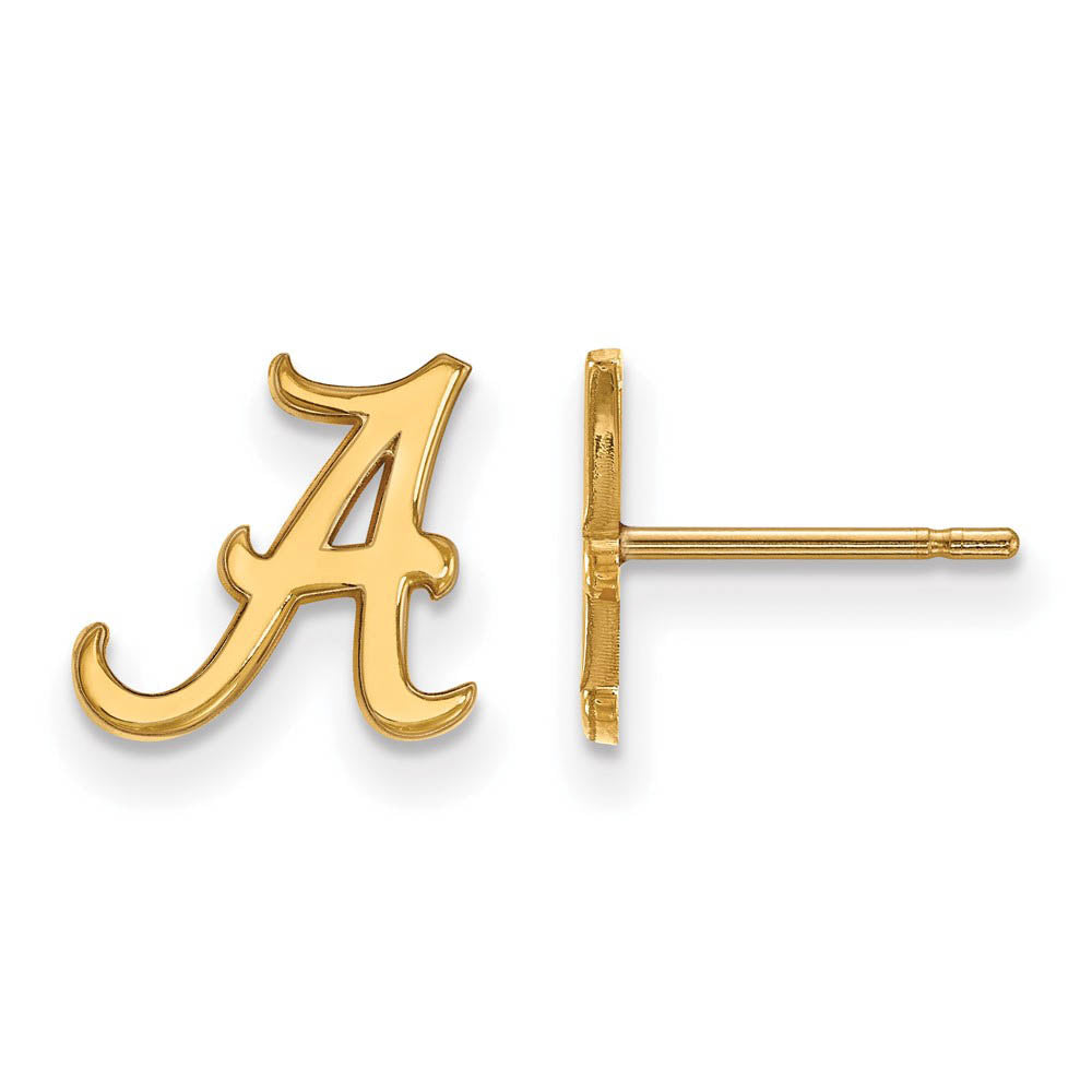 10k Yellow Gold University of Alabama XS (Tiny) A Post Earrings