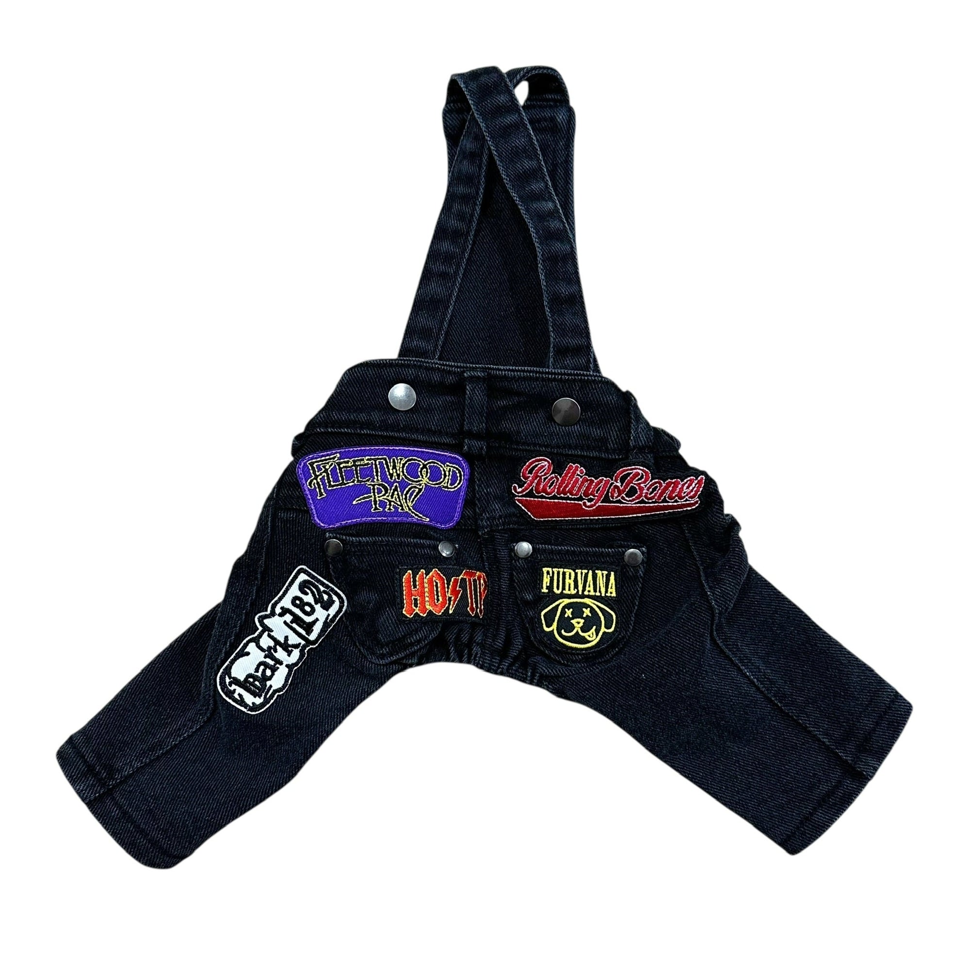 Heads or Tails Pup Ruff & Roll Denim Dog Overalls
