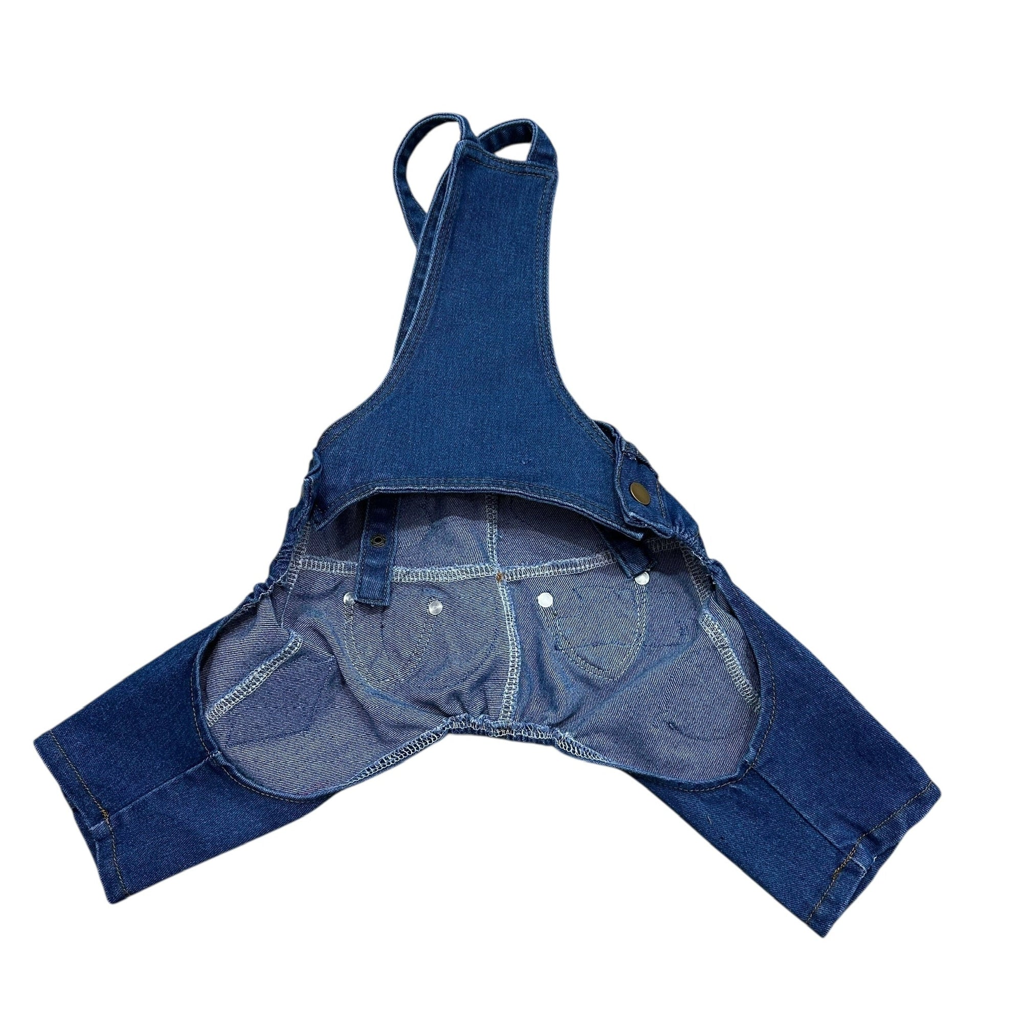 Heads or Tails Pup Ruff & Roll Denim Dog Overalls