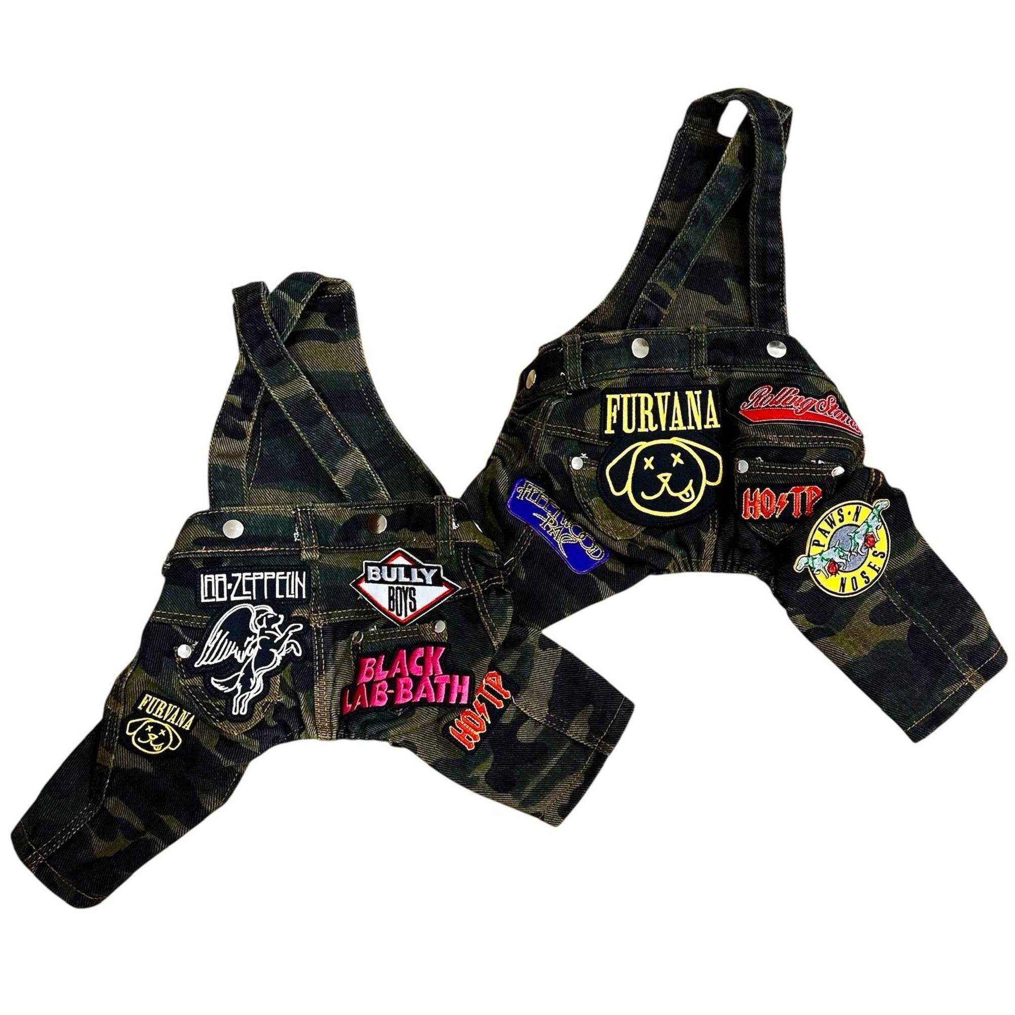 Heads or Tails Pup Ruff & Roll Camo Dog Overalls