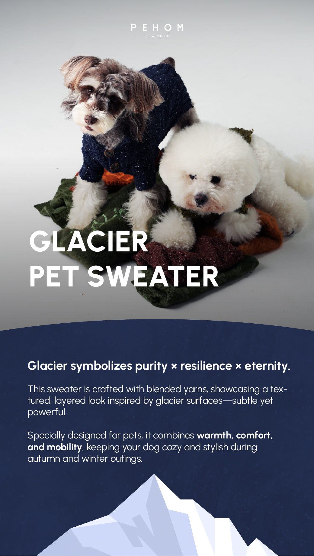 Glacier Pet Sweater-Navy