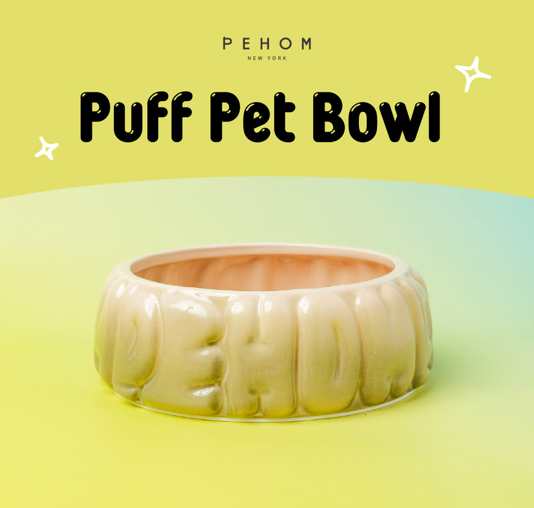 Puff Pet Bowl-Gradient Olive