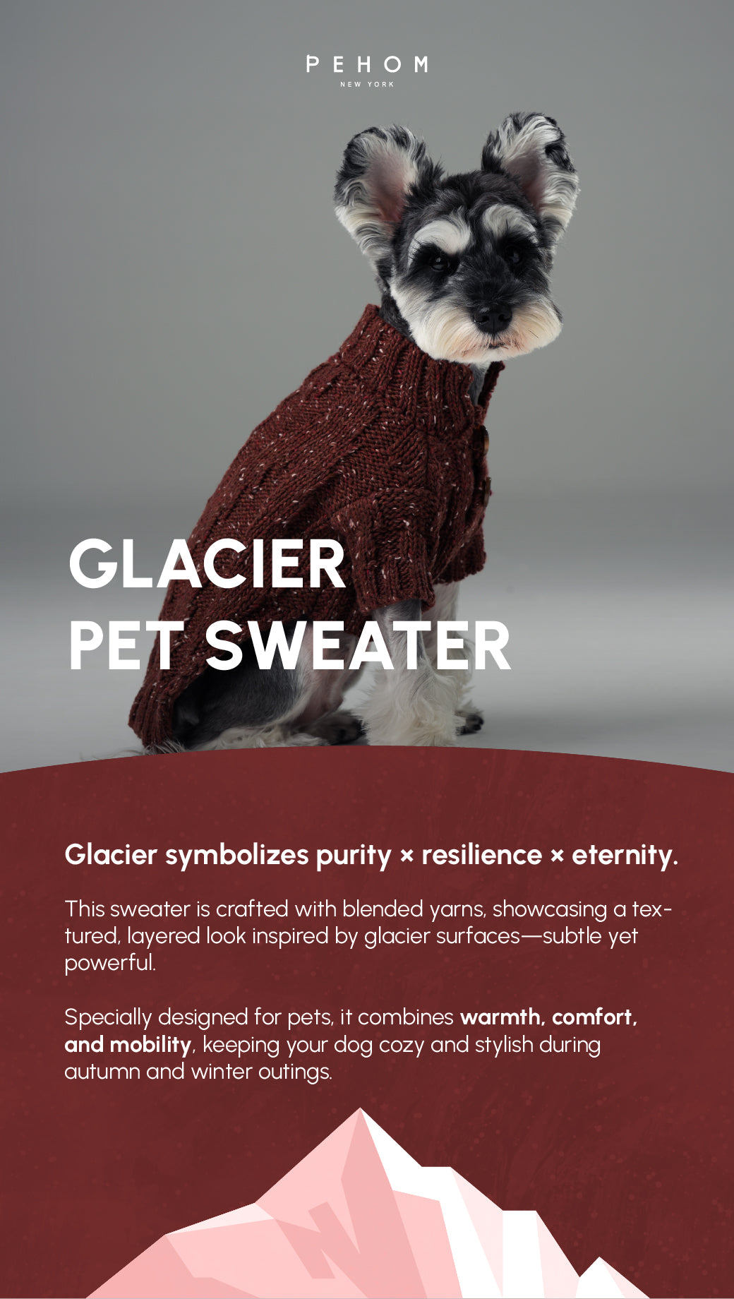 Glacier Pet Sweater-Burgundy