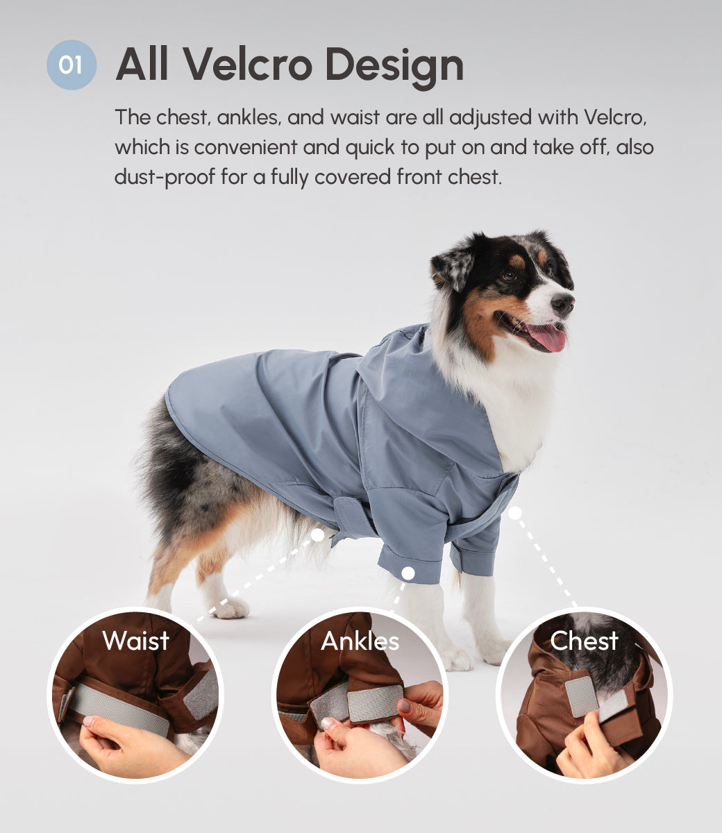Tribeca Adjustable Velcro Raincoat-Light Blue