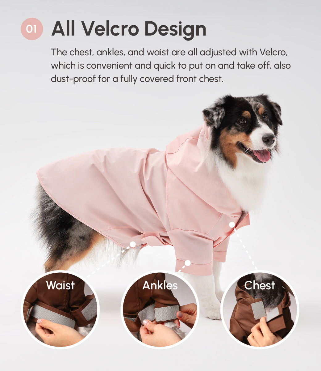 Tribeca Adjustable Velcro Raincoat-Light Pink