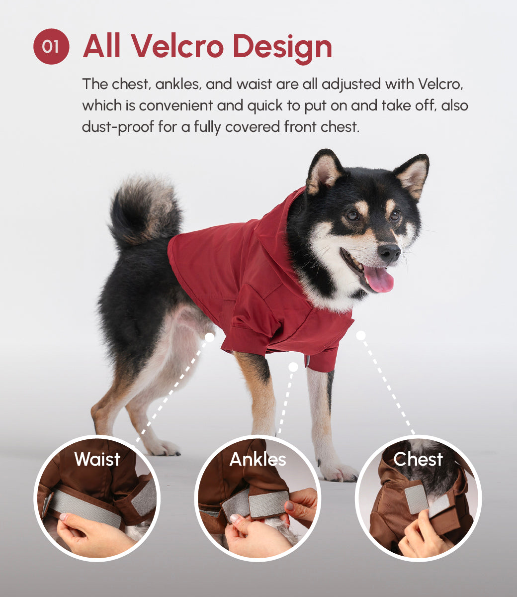 Tribeca Adjustable Velcro Raincoat-Burgundy
