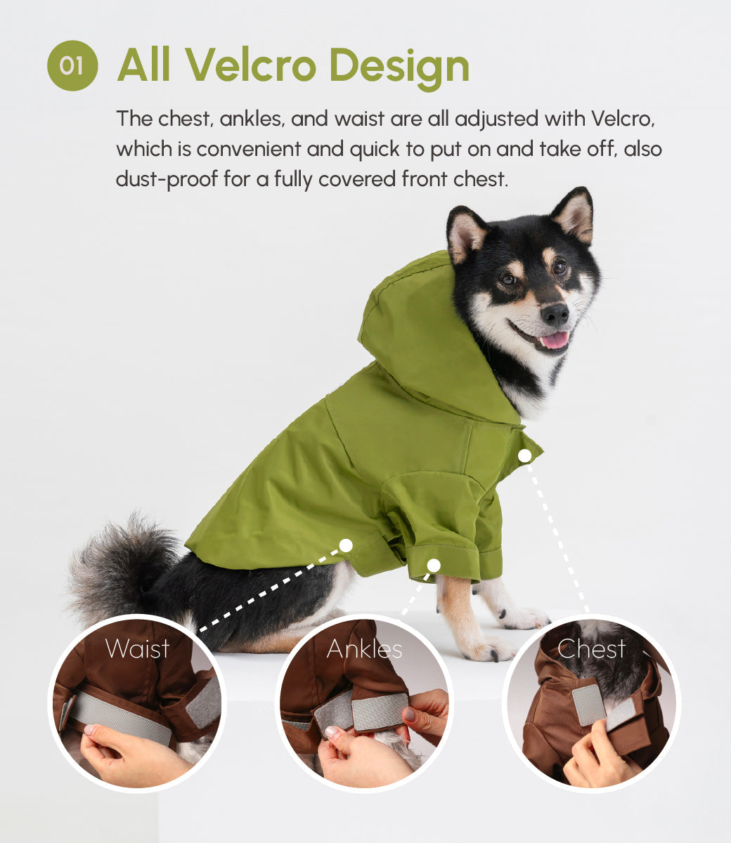 Tribeca Adjustable Velcro Raincoat-Olive