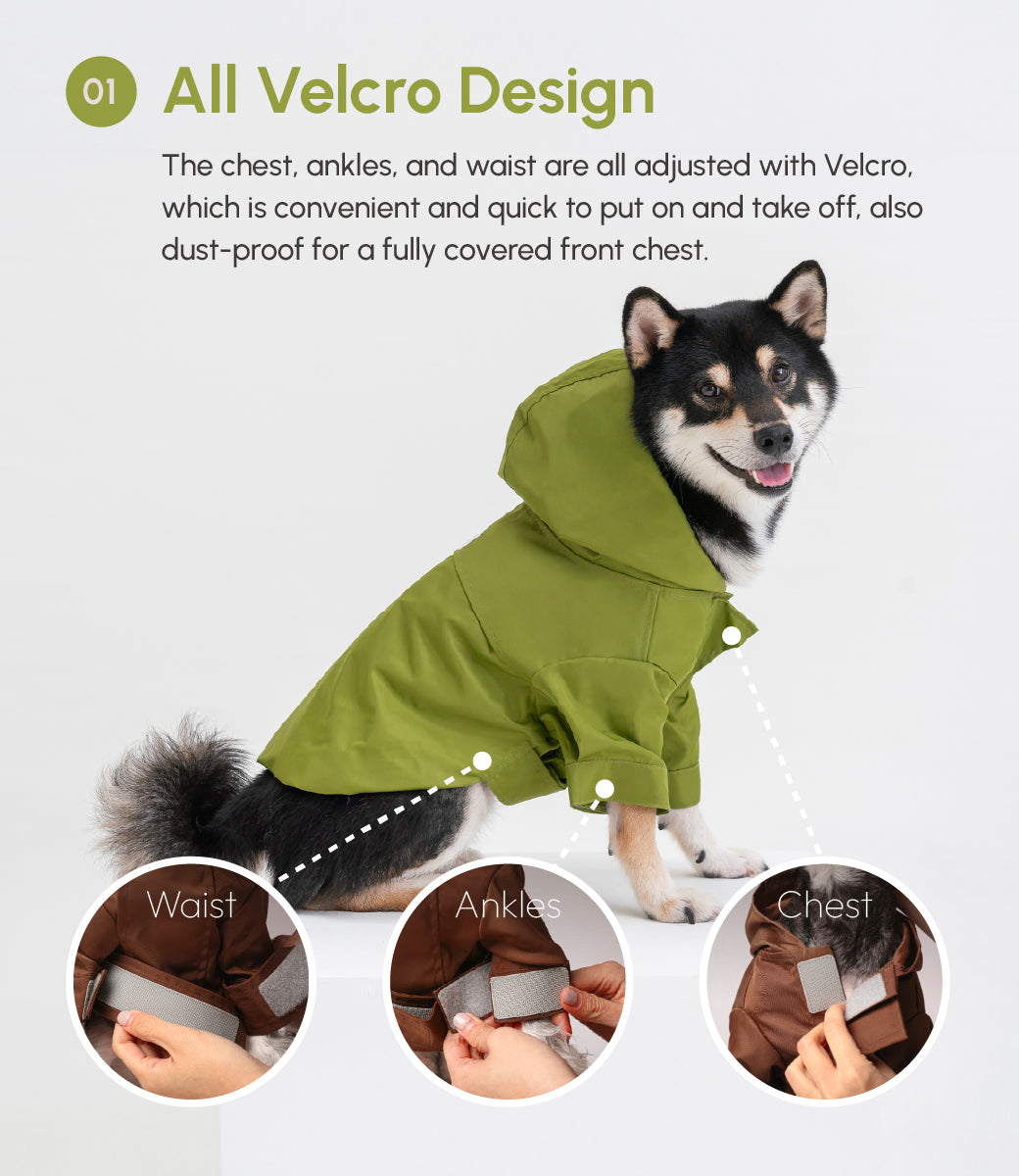 Tribeca Adjustable Velcro Raincoat-Olive