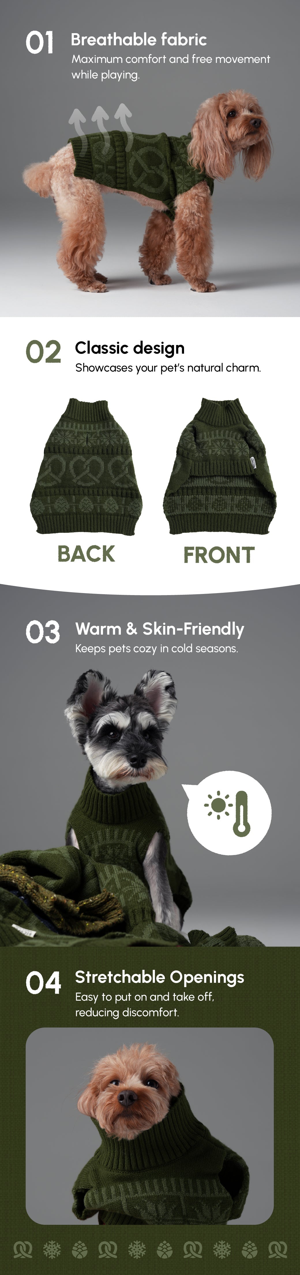 Pretzel Pet Sweater-Olive Green
