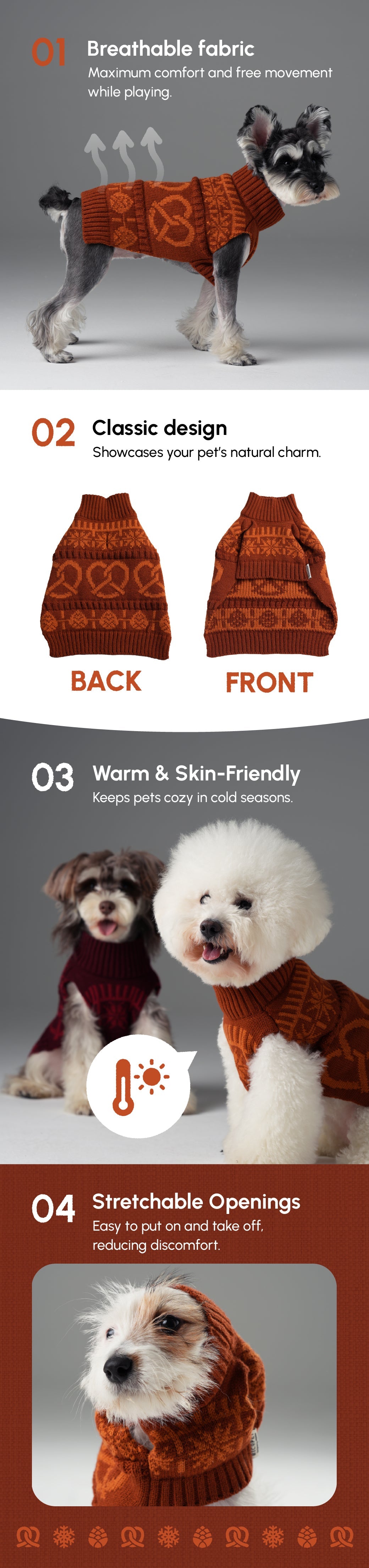 Pretzel Pet Sweater-Toffee Orange