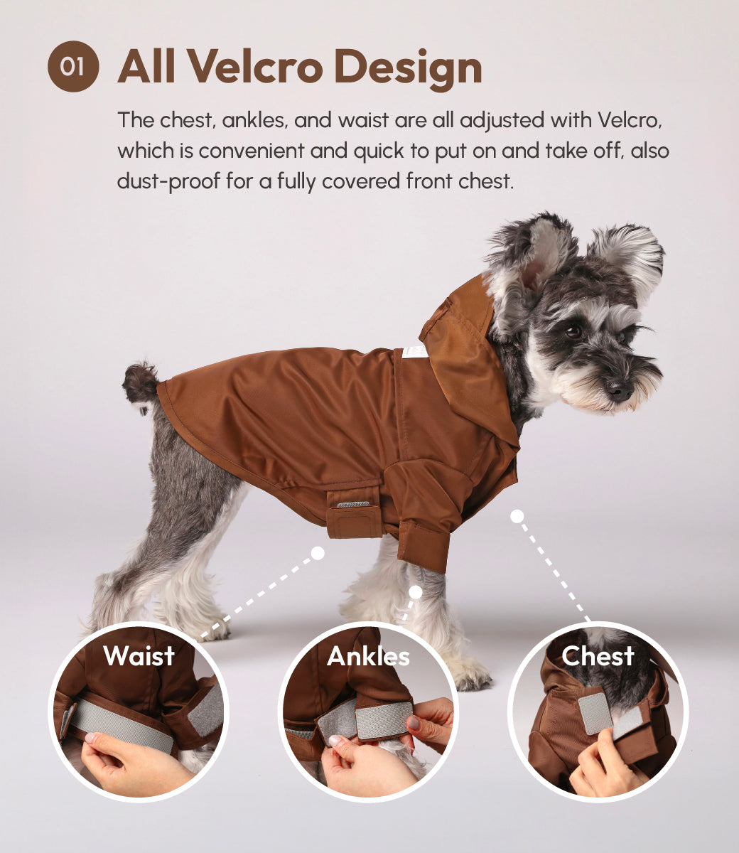 Tribeca Adjustable Velcro Raincoat-Choco