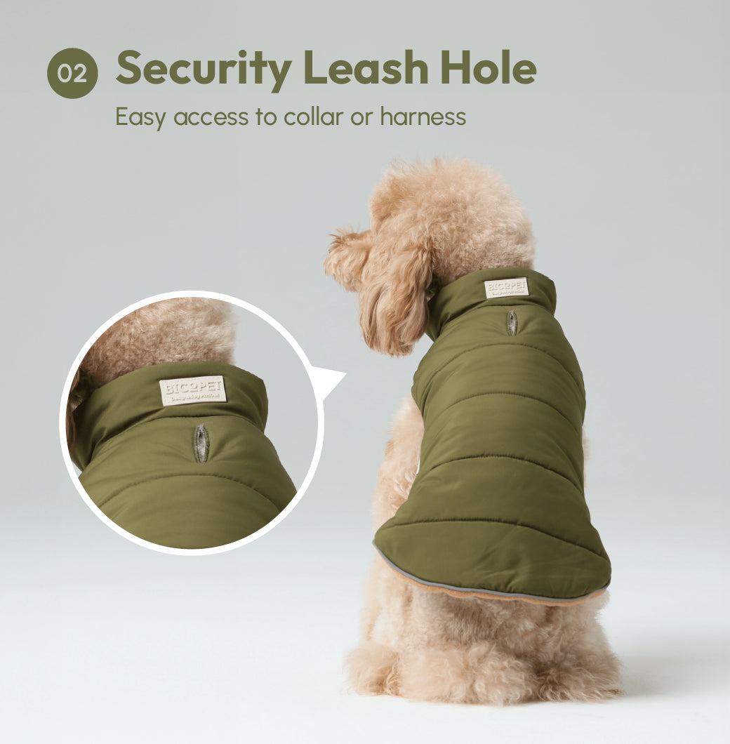 Reversible Dog Vest Jacket-Green Brown