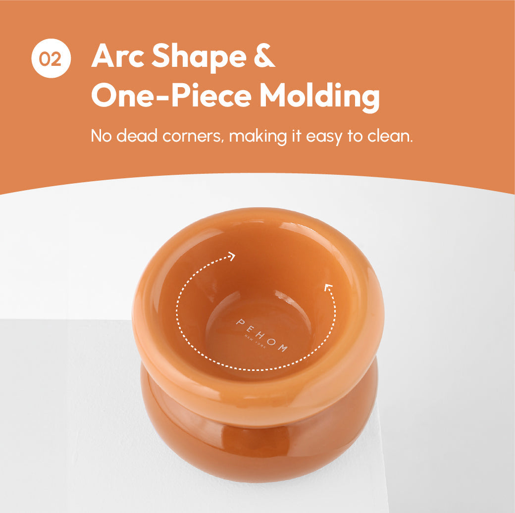 Souffle Pet Bowl-Amber Orange