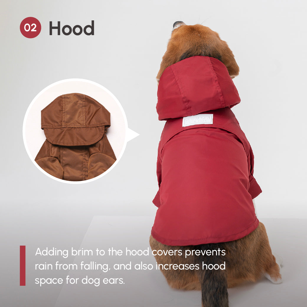 Tribeca Adjustable Velcro Raincoat-Burgundy