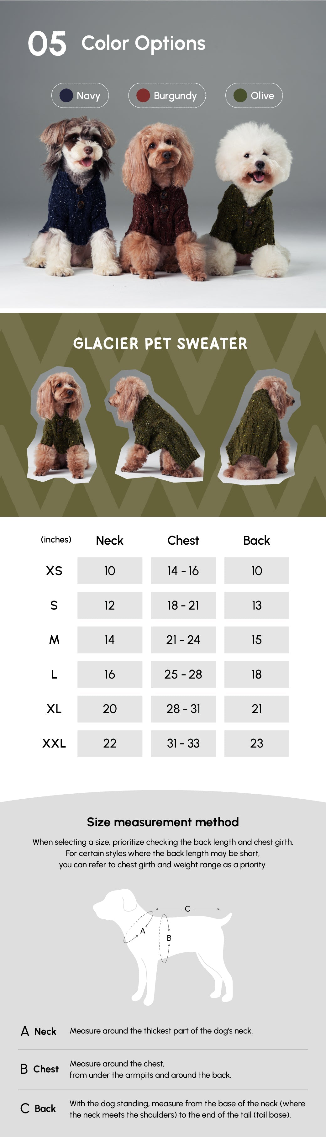 Glacier Pet Sweater-Olive Green