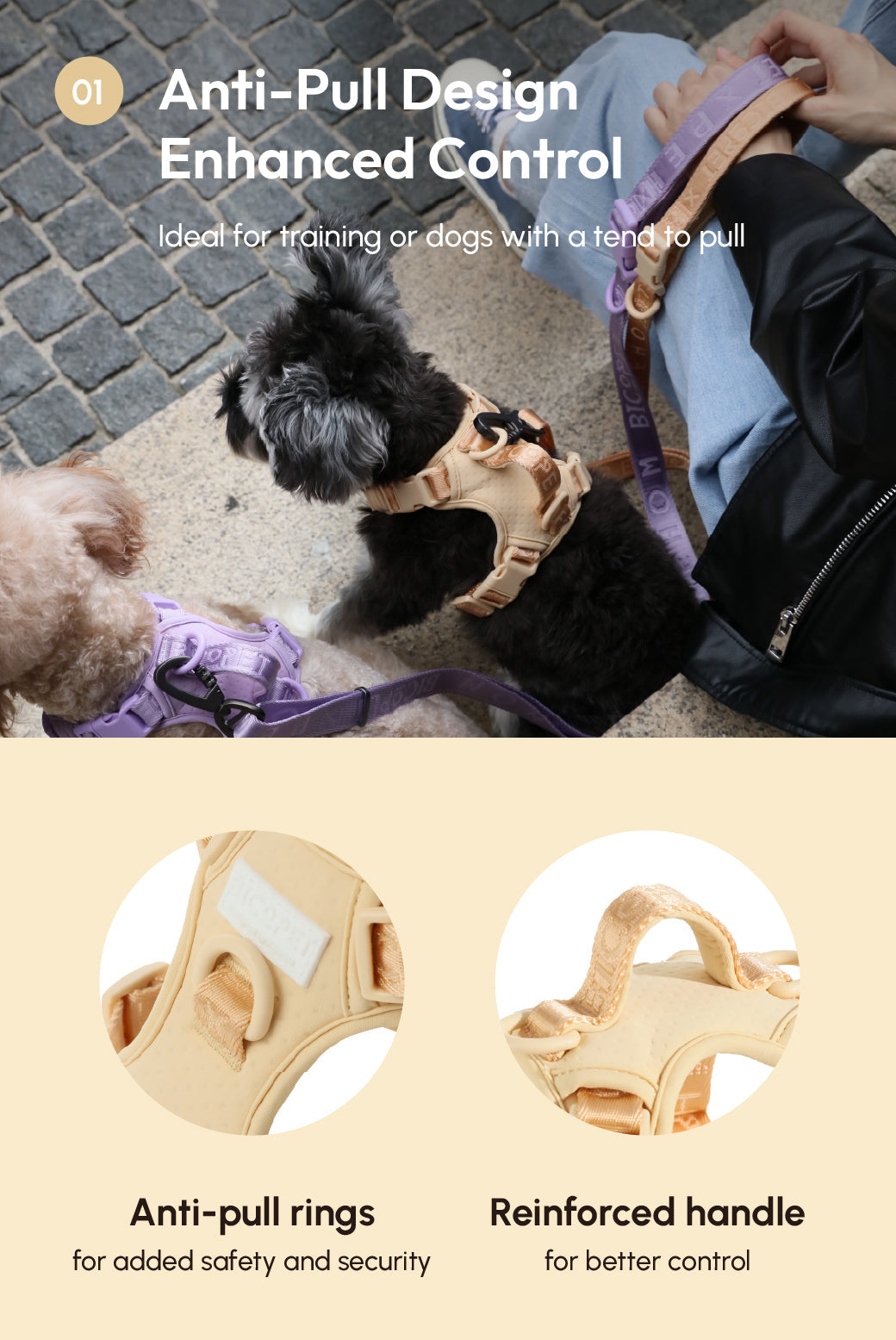 No Pull Active Pet Harness-Apricot