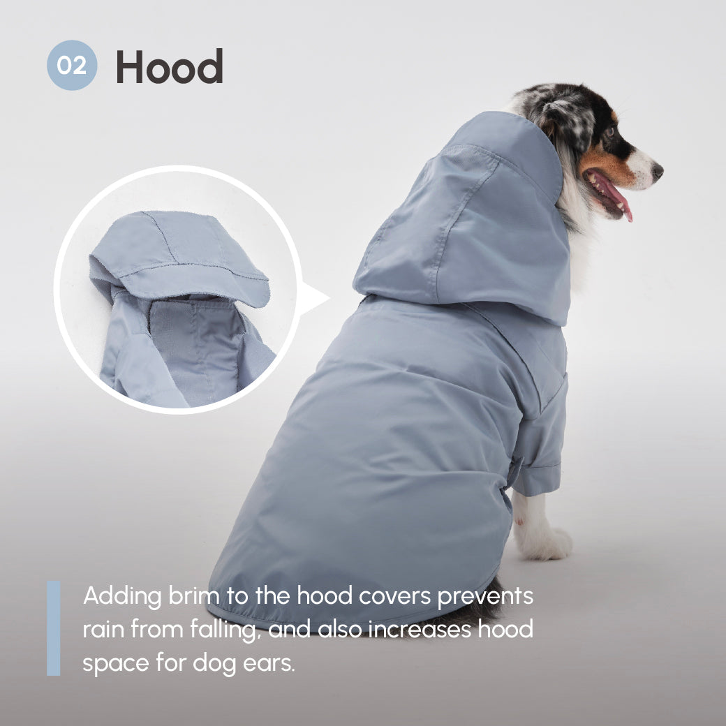 Tribeca Adjustable Velcro Raincoat-Light Blue