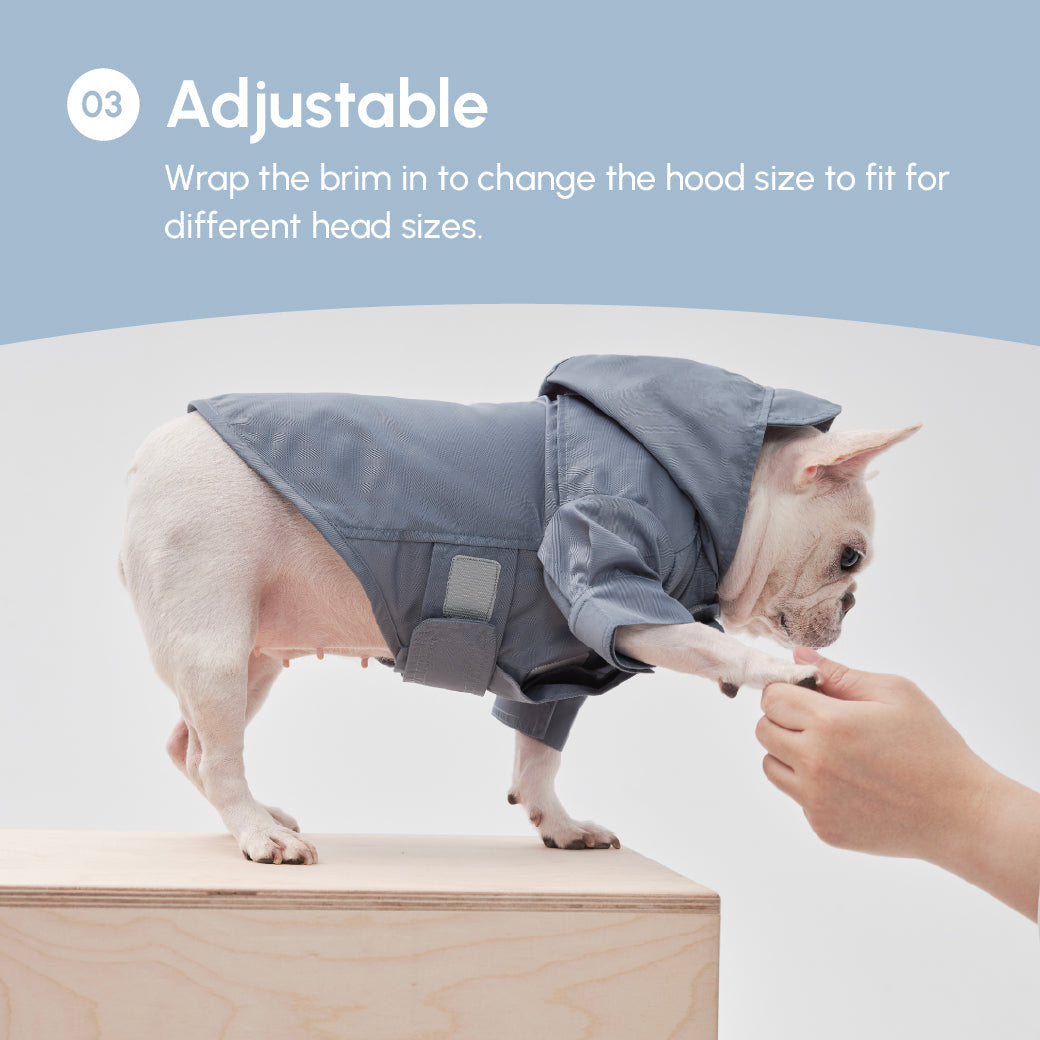 Tribeca Adjustable Velcro Raincoat-Light Blue