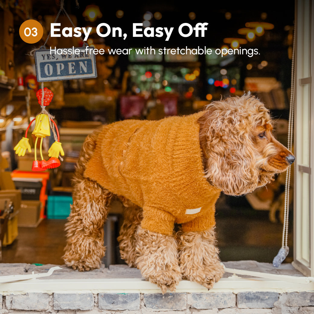 Eskimo Fuzzy Sweater-Orange