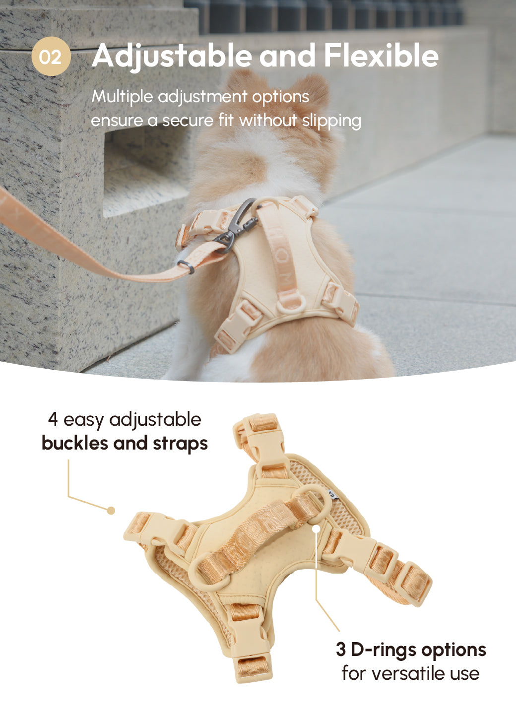 No Pull Active Pet Harness-Apricot
