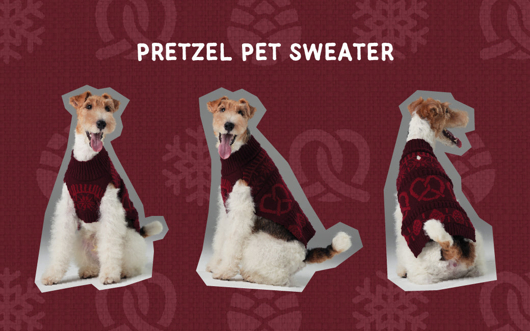 Pretzel Pet Sweater-Burgundy Red