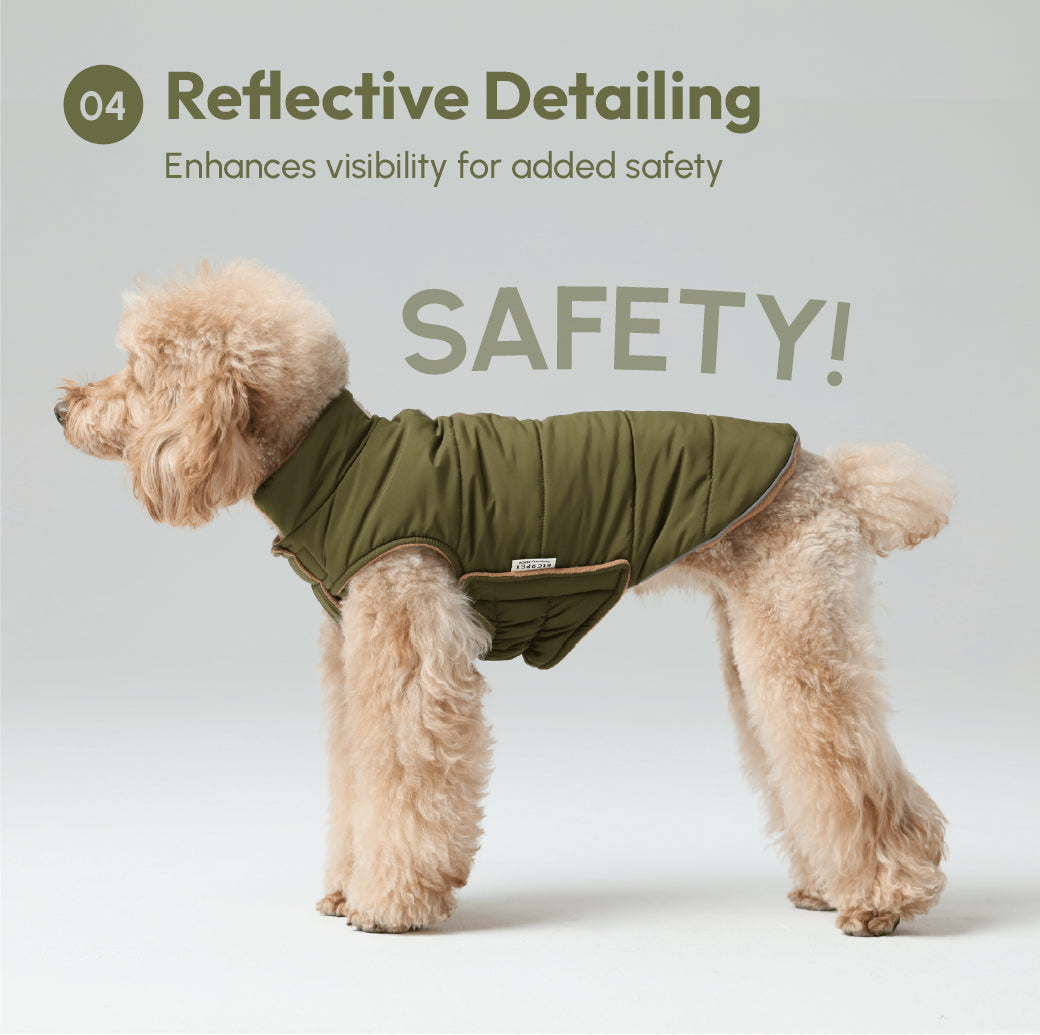 Reversible Dog Vest Jacket-Green Brown