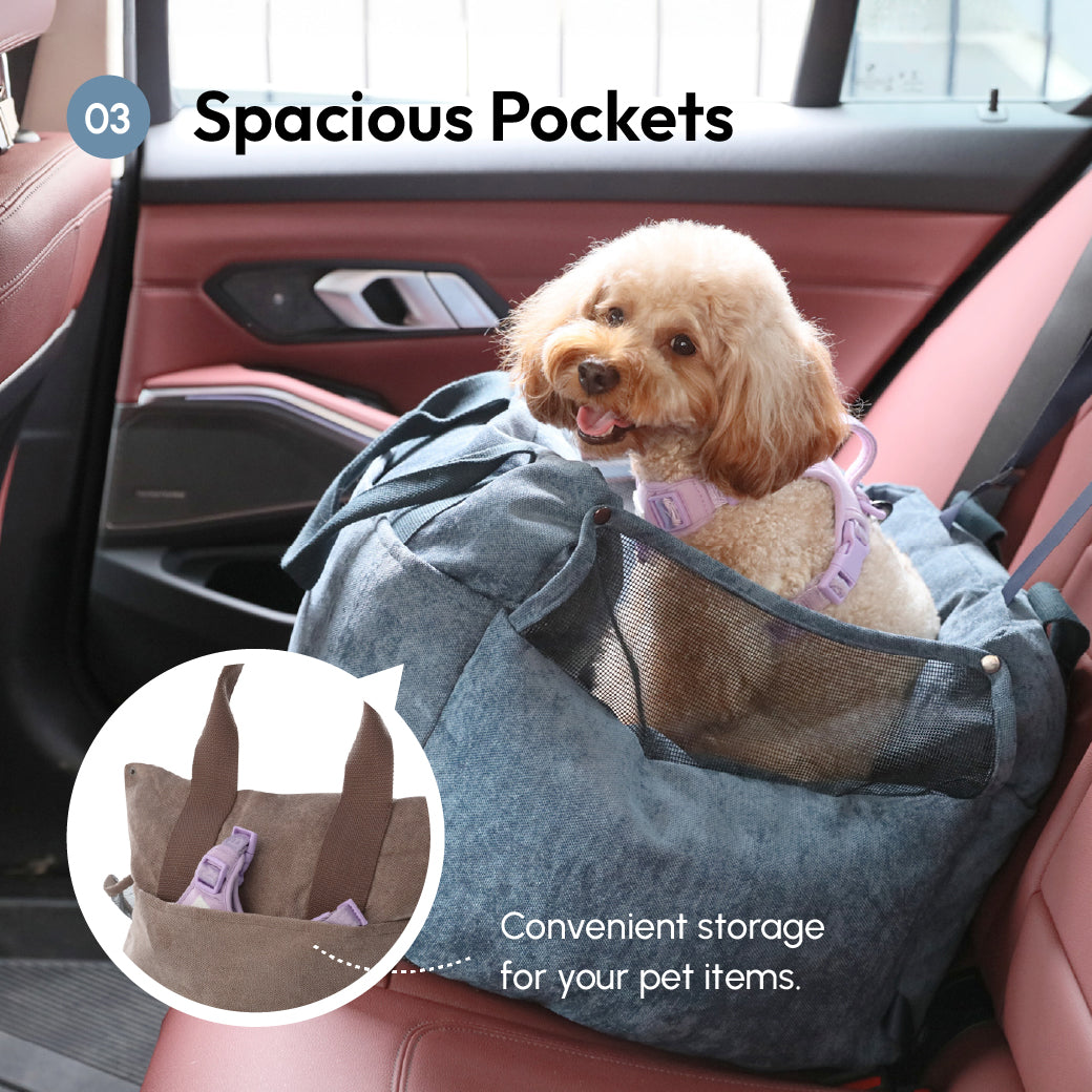 Puff Guard Dog Car Seat-Blue
