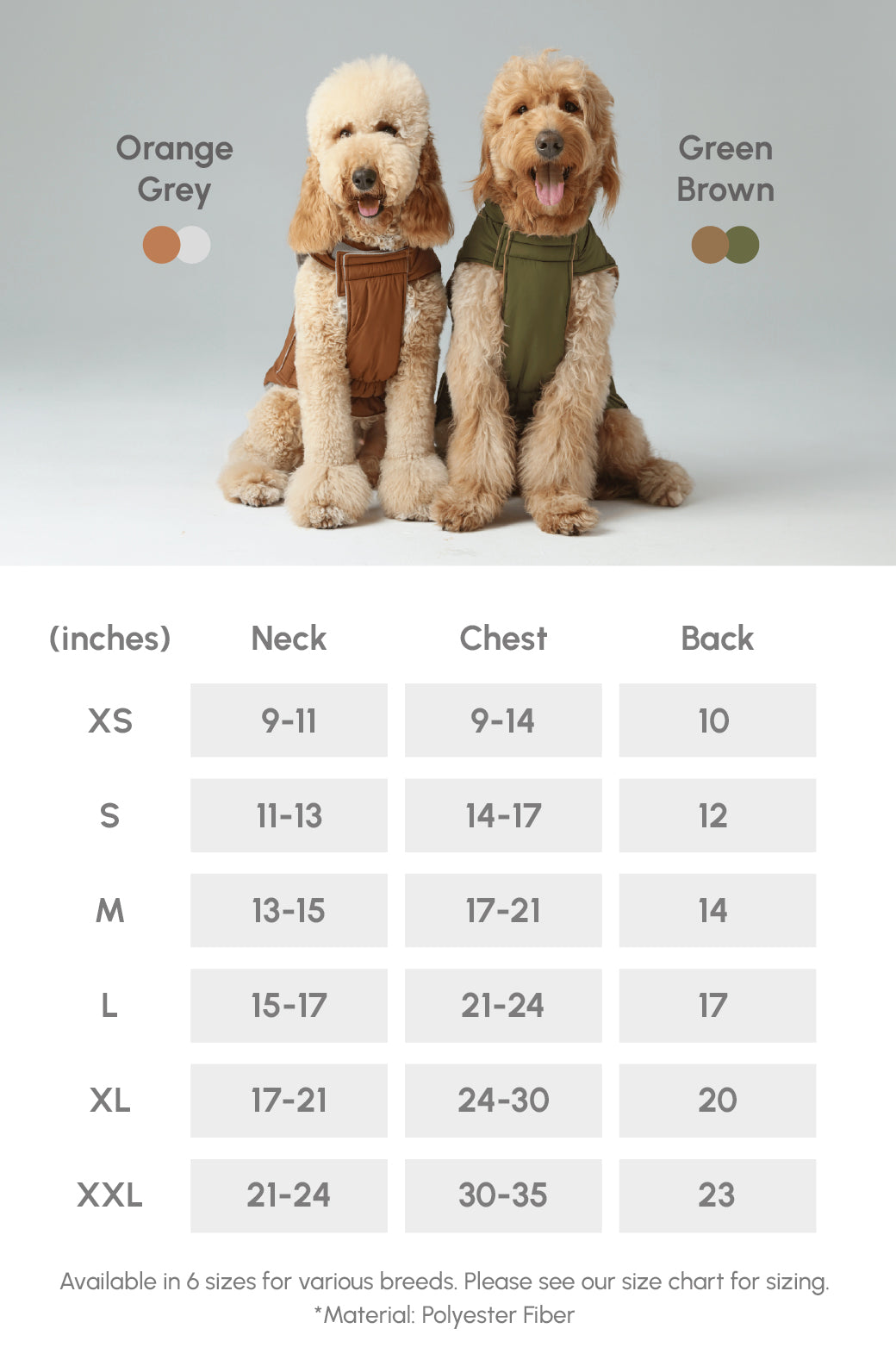Reversible Dog Vest Jacket-Orange Grey