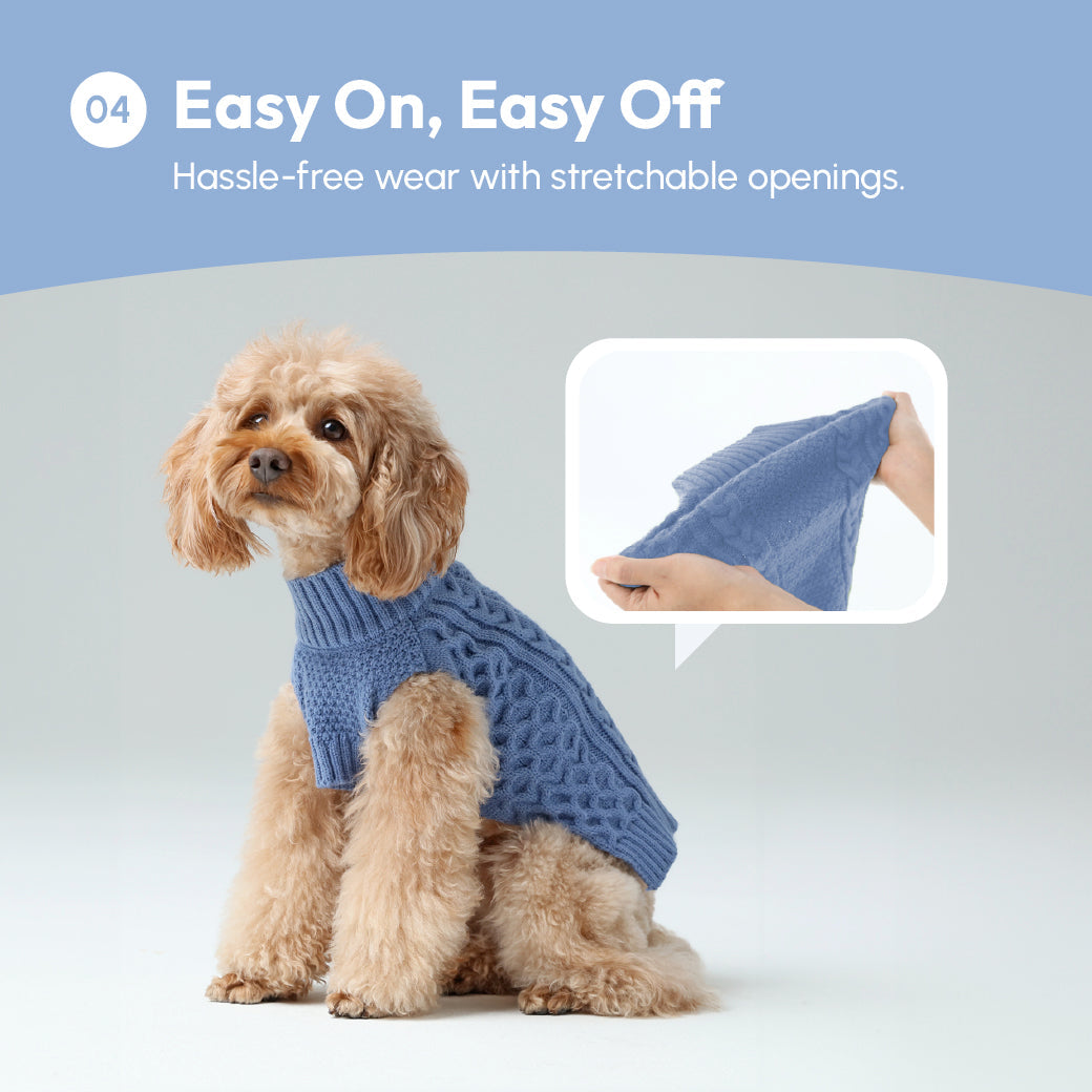 Pet Sweater Vest-Ice Blue