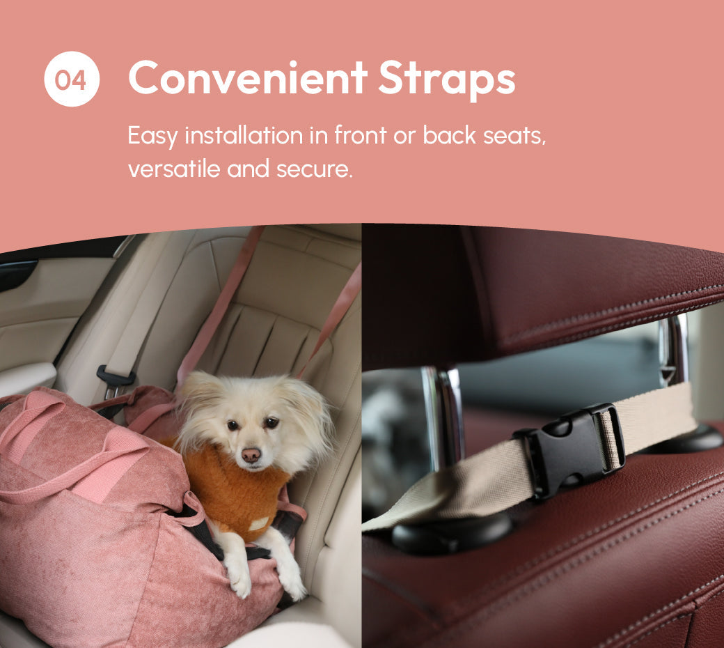 Puff Guard Dog Car Seat-Pink