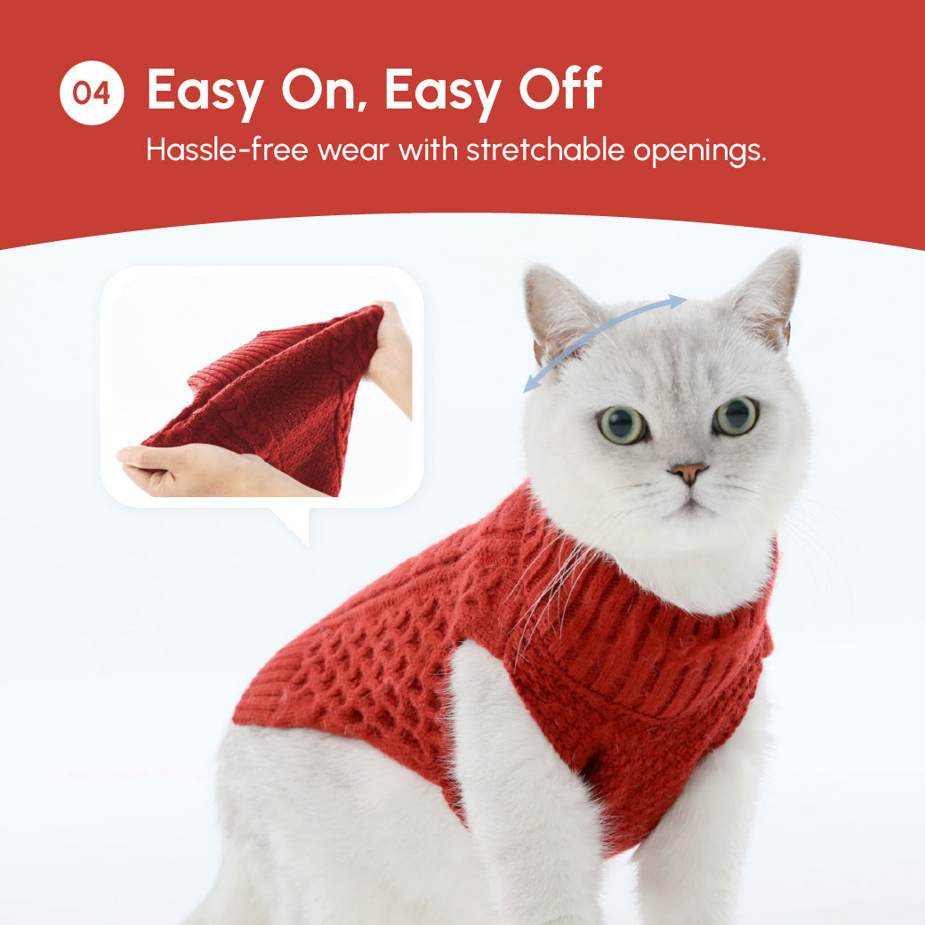 Pet Sweater Vest-Red