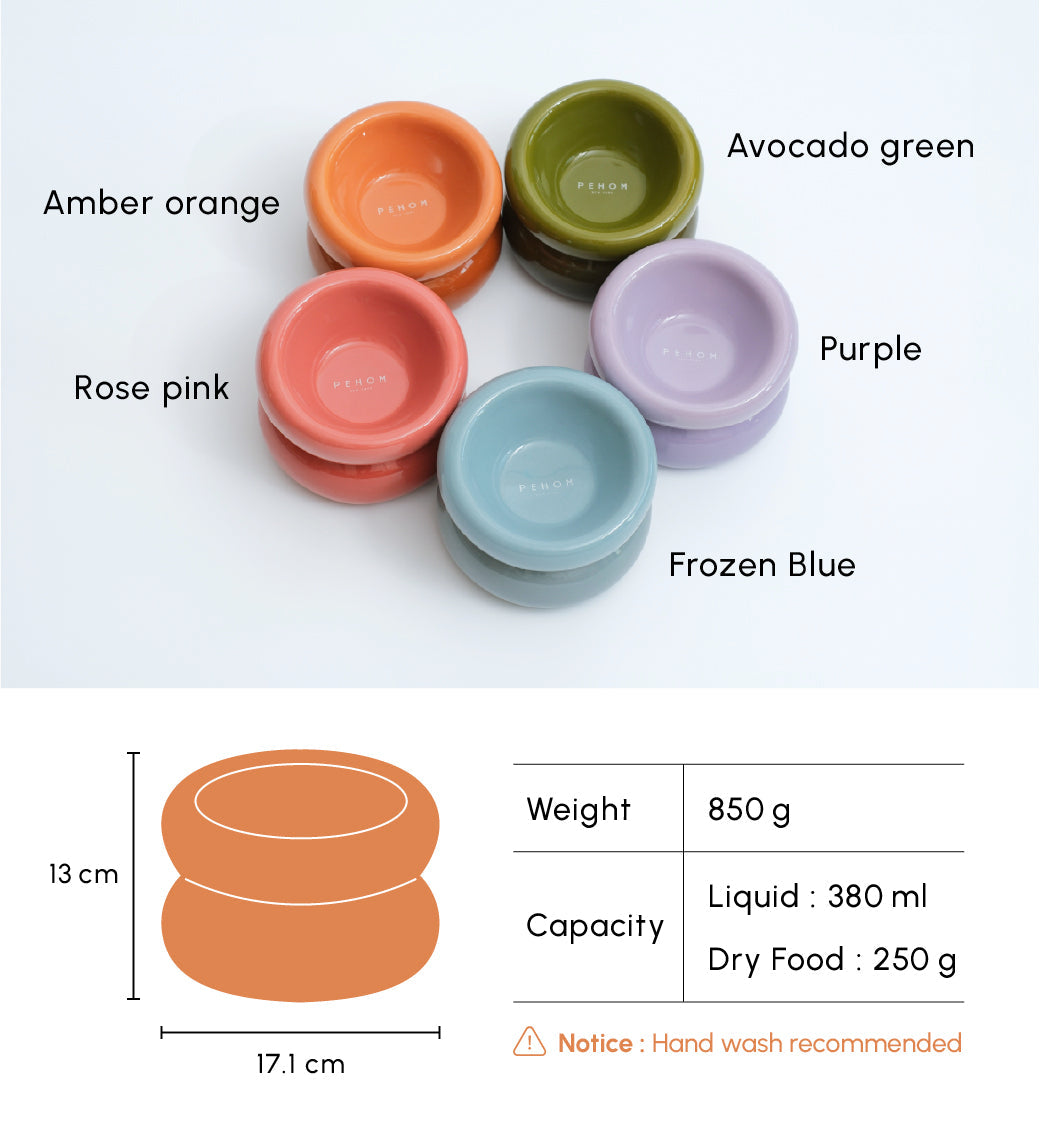 Souffle Pet Bowl-Amber Orange