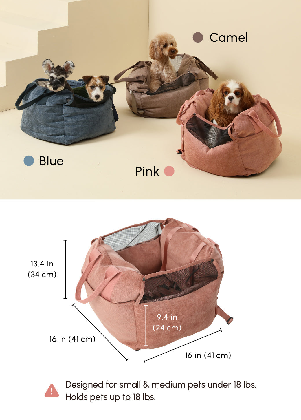 Puff Guard Dog Car Seat-Pink