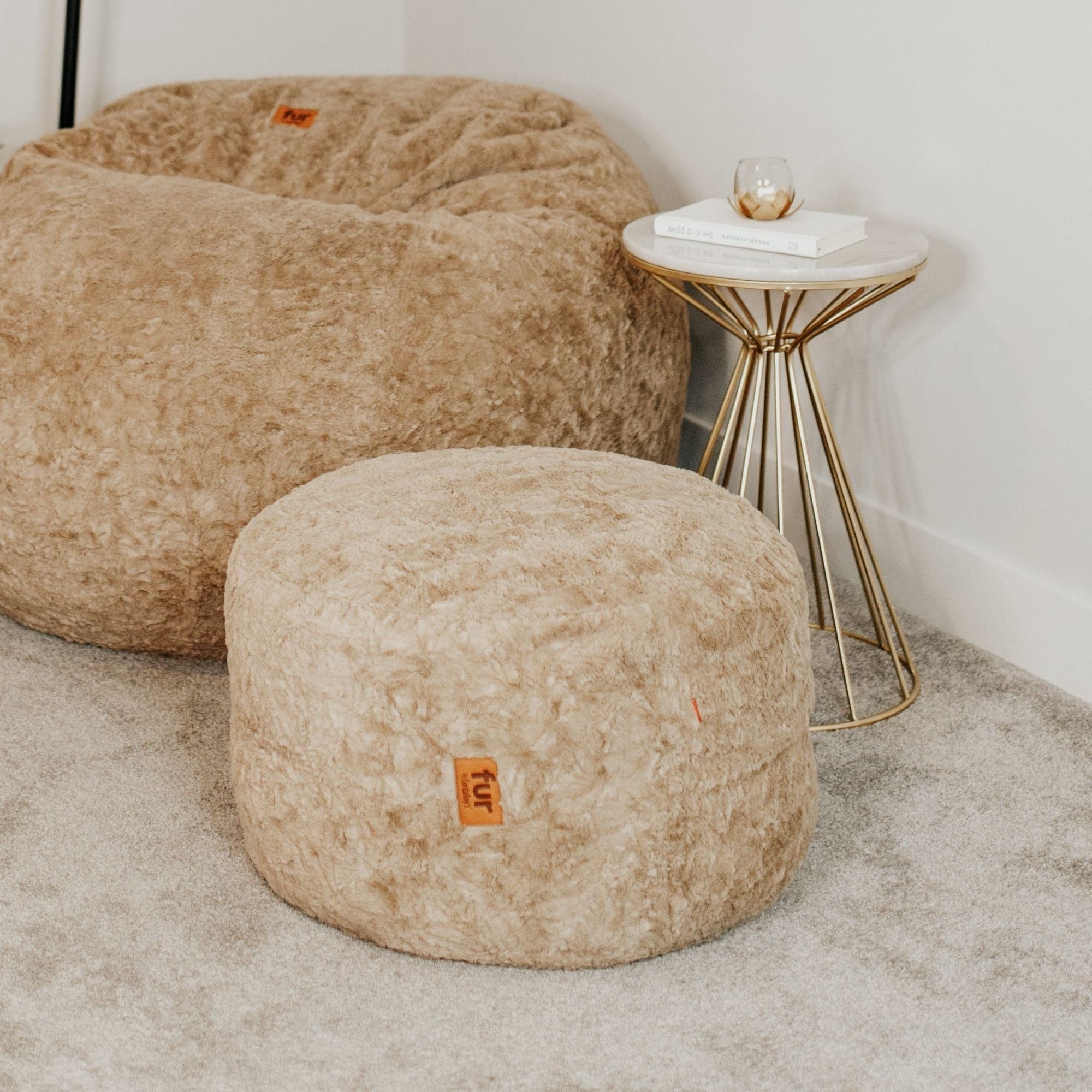 CordaRoy's Faux Fur Pouf Footstool Ottoman