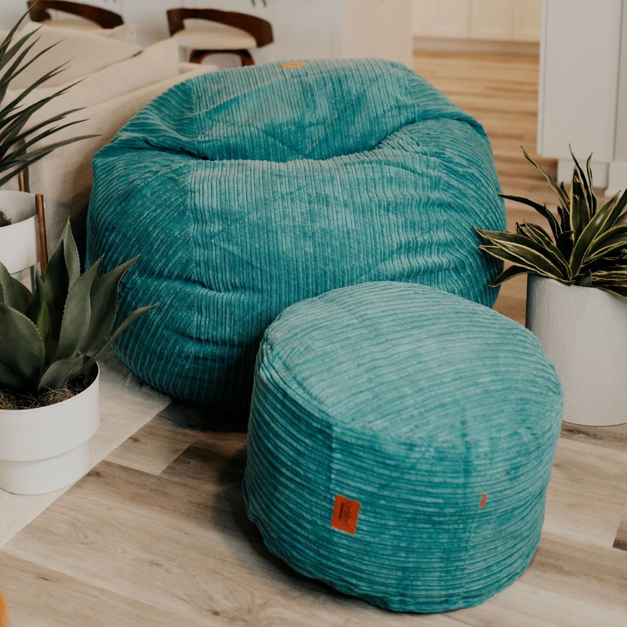 CordaRoy's Terry Corduroy Pouf Footstool Ottoman