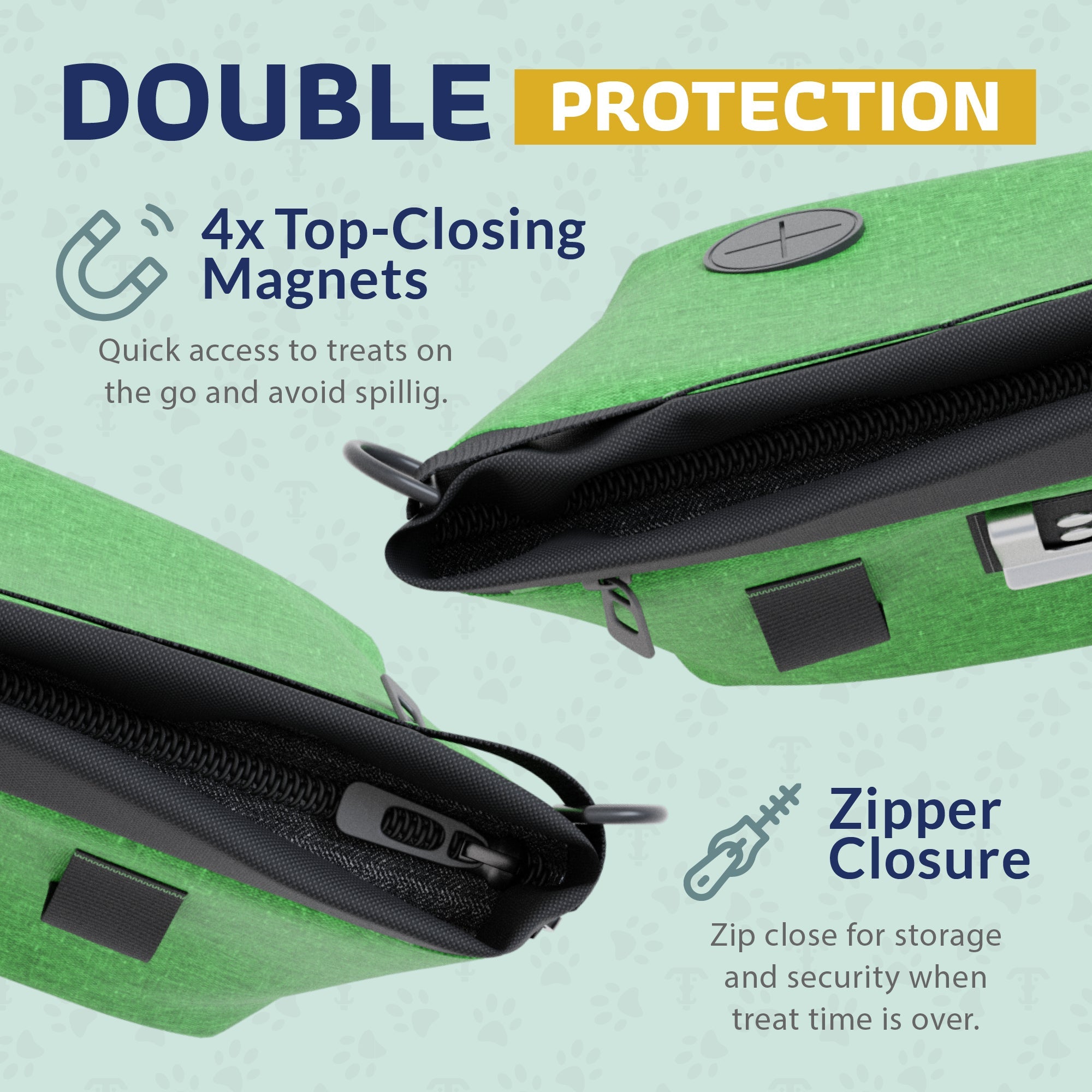 Katziela Expandable Pet Treat Pouch - Hands Free Dog Treat Pouch, Quick Access Magnet Closure - Anti Spill Dog Treat Bag - Treat Pouches for Pet Training, Adjustable Shoulder Strap & Belt Clip