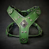 Bestia Dog Gear Genuine Leather Dog Harness - Green/S