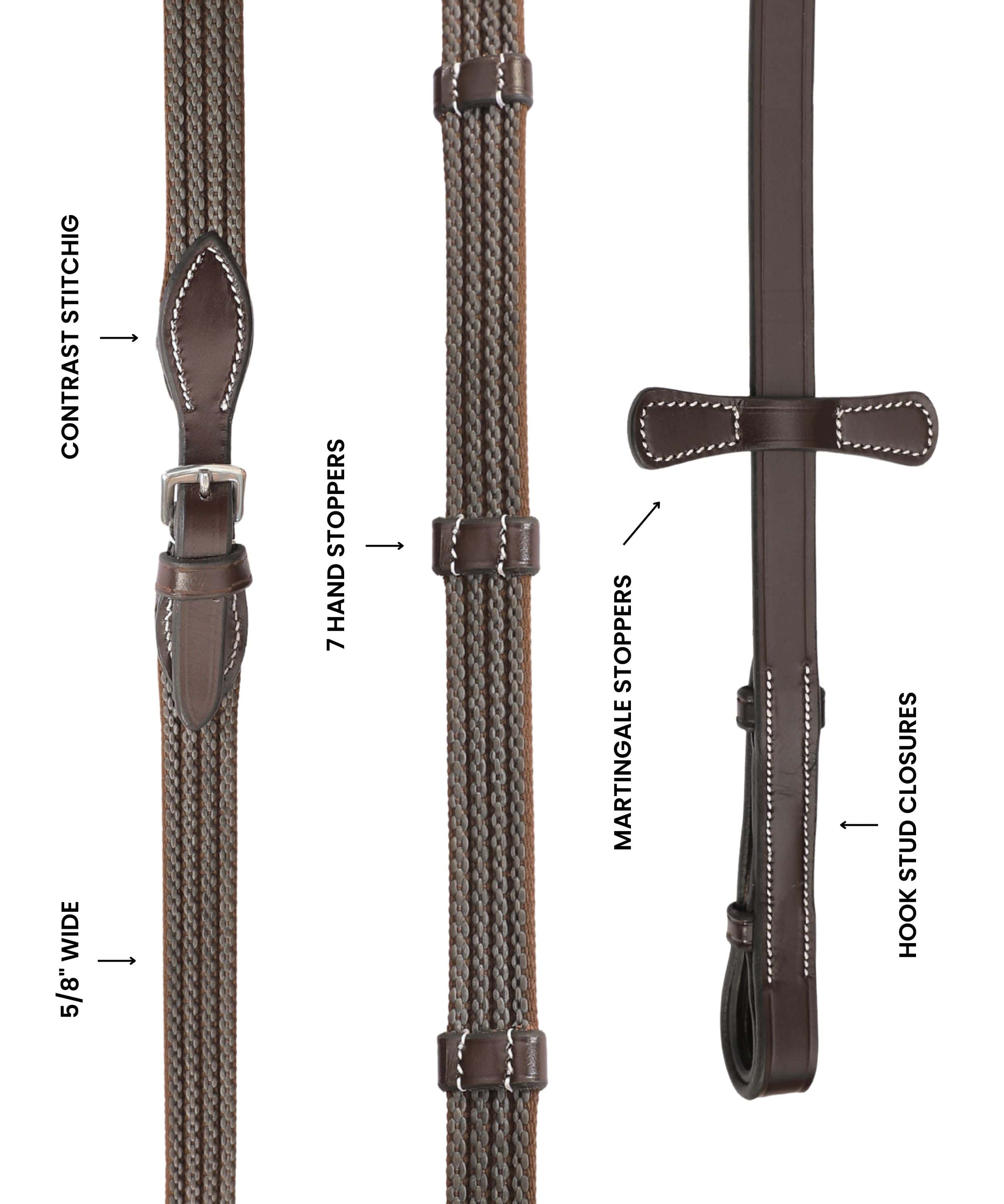 ExionPro Rubber Web Reins - HT Animal Supply