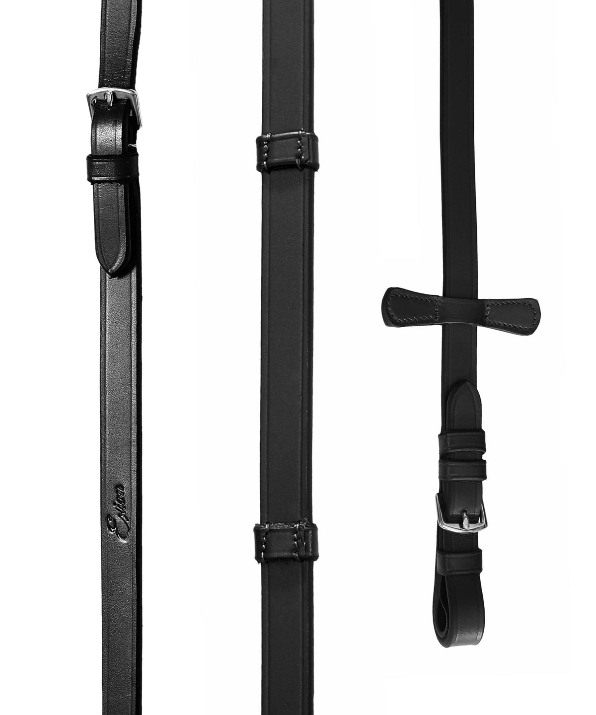 ExionPro Leather Reins with Seven Hand Stoppers - HT Animal Supply