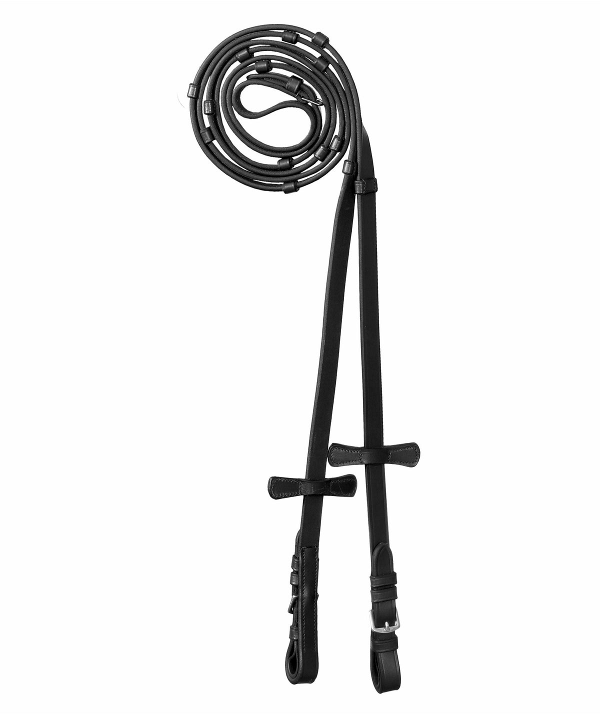 ExionPro Leather Reins with Seven Hand Stoppers - HT Animal Supply