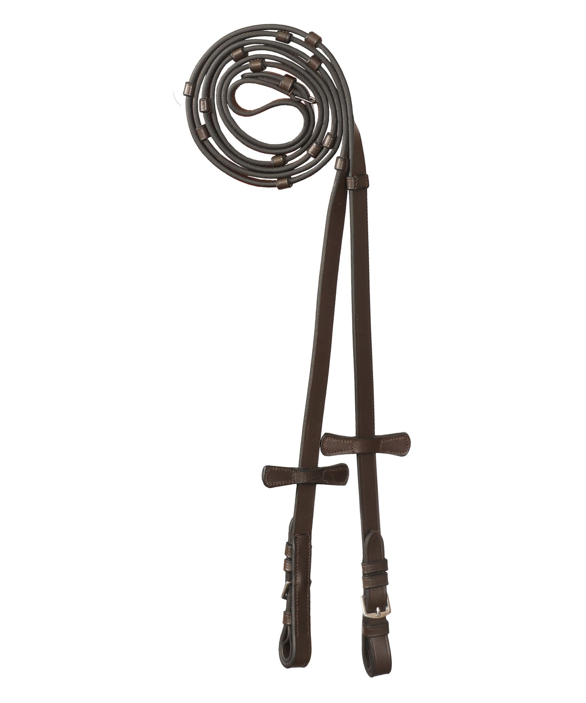 ExionPro Leather Reins with Seven Hand Stoppers - HT Animal Supply