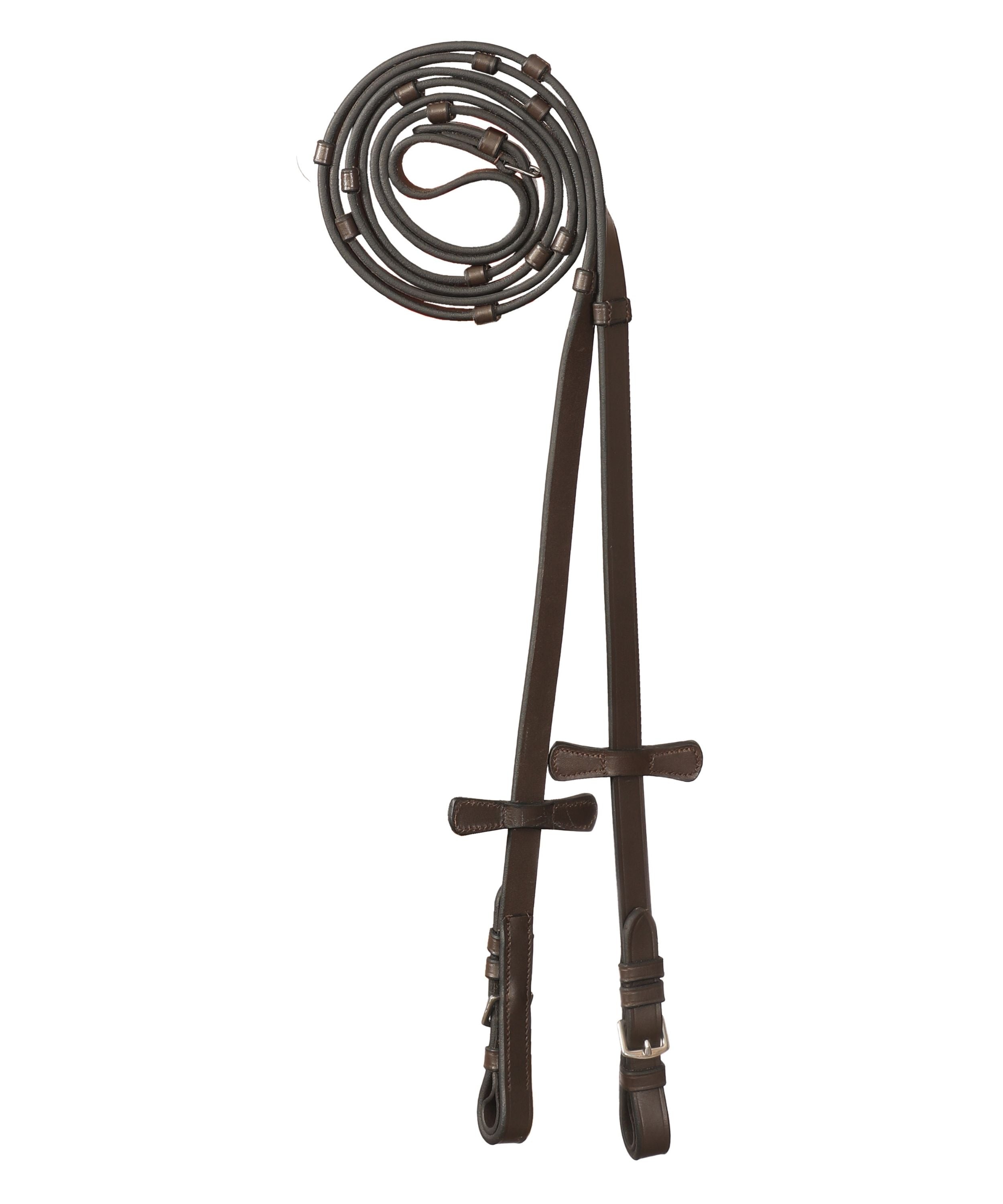 ExionPro Leather Reins with Seven Hand Stoppers - HT Animal Supply