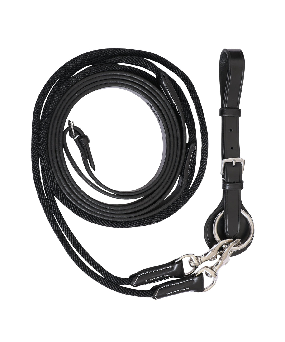 ExionPro Rope & Leather Draw Reins with Girth Ring