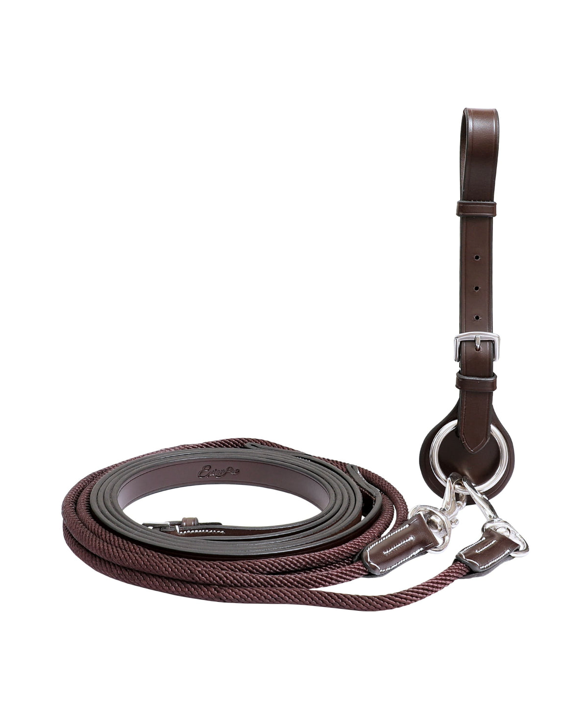 ExionPro Rope & Leather Draw Reins with Girth Ring