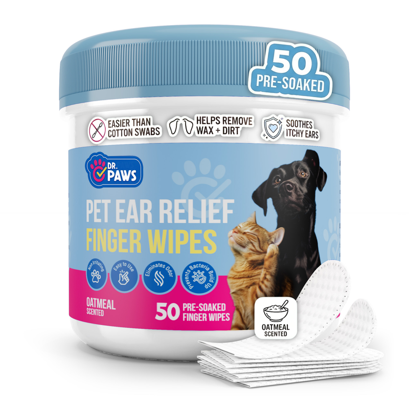 Oatmeal-Scented Ear Relief Finger Wipes for Pets (50 Count)