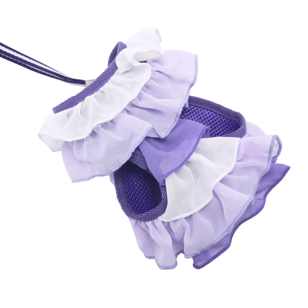 DOGO EasyGO Multi Ruffle Purple Dog Harness and Leash Set