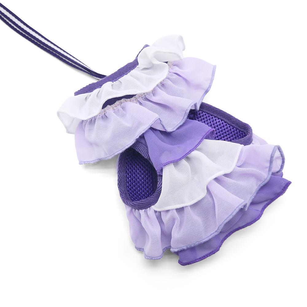DOGO EasyGO Multi Ruffle Purple Dog Harness and Leash Set