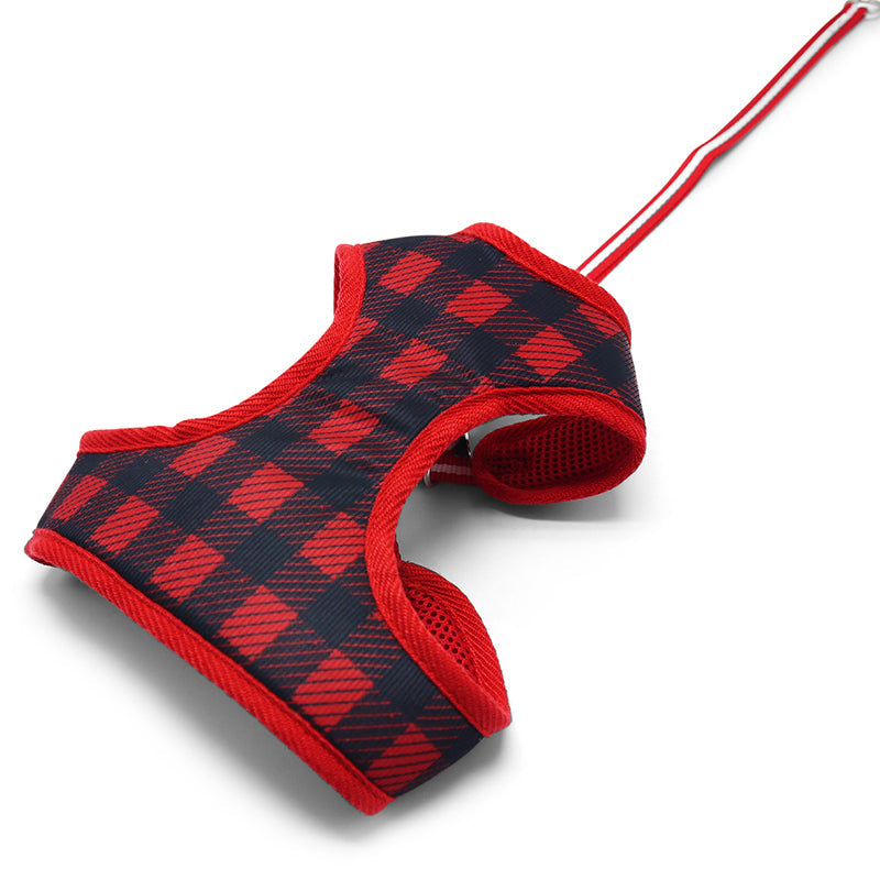 DOGO EasyGO Plaid Dog Harness and Leash Set